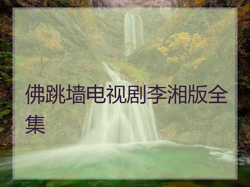 佛跳墙电视剧李湘版全集