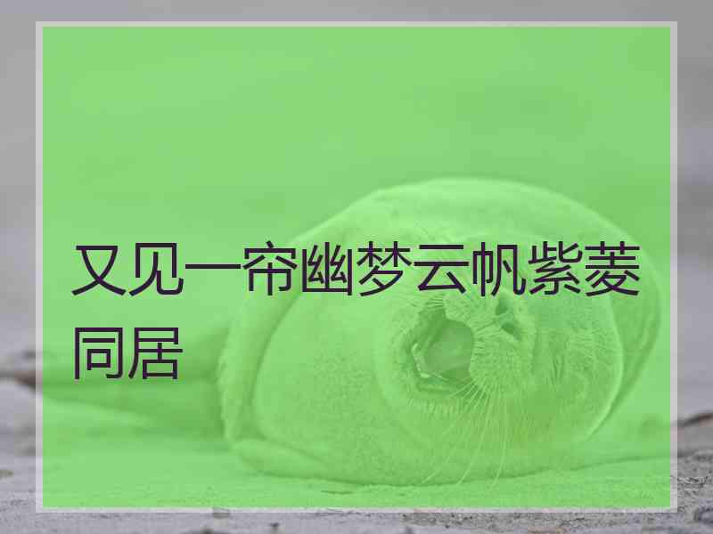 又见一帘幽梦云帆紫菱同居