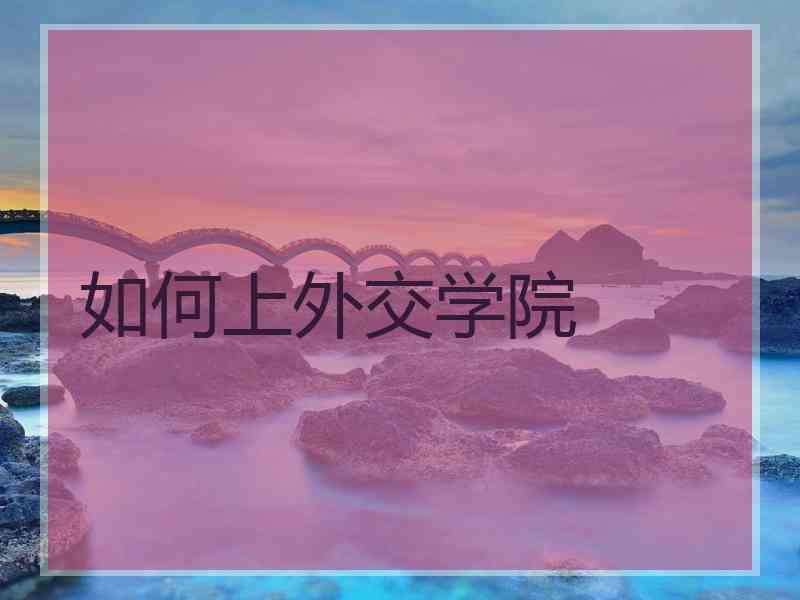 如何上外交学院